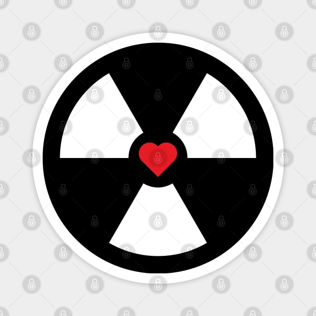 Radioactive Sign Radiation Symbol Nuclear Hazard Heart Magnet by Decamega